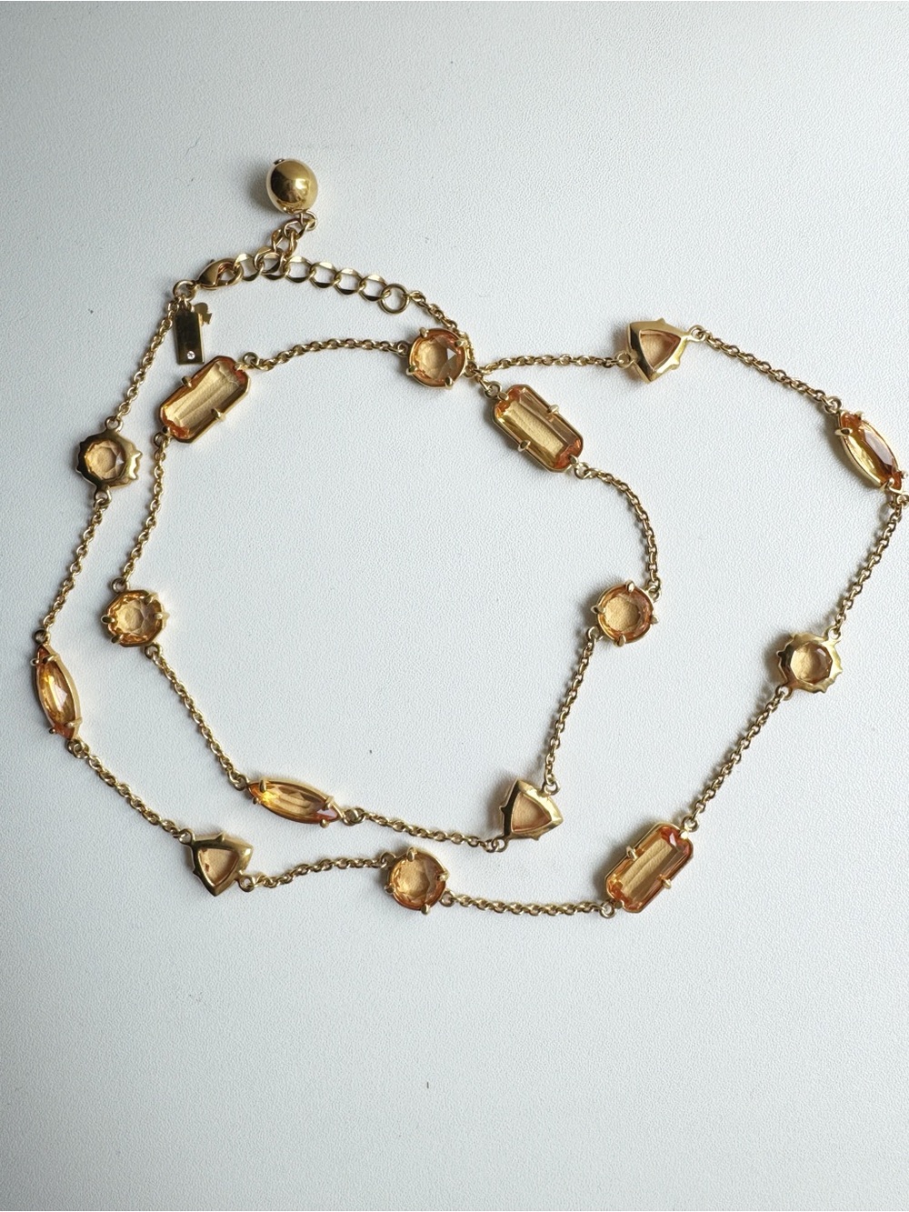 Vintage Kate Spade Gold Geometric Station Necklace - Picture 3 of 4